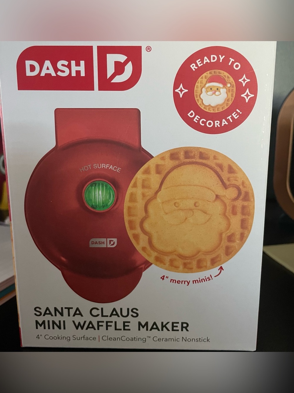 Dash Red Santa Mini Waffle Maker